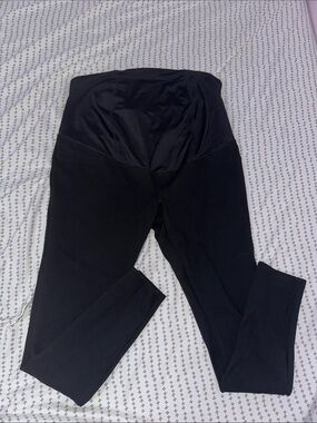 Black Maternity jeggings high waist belly stretch